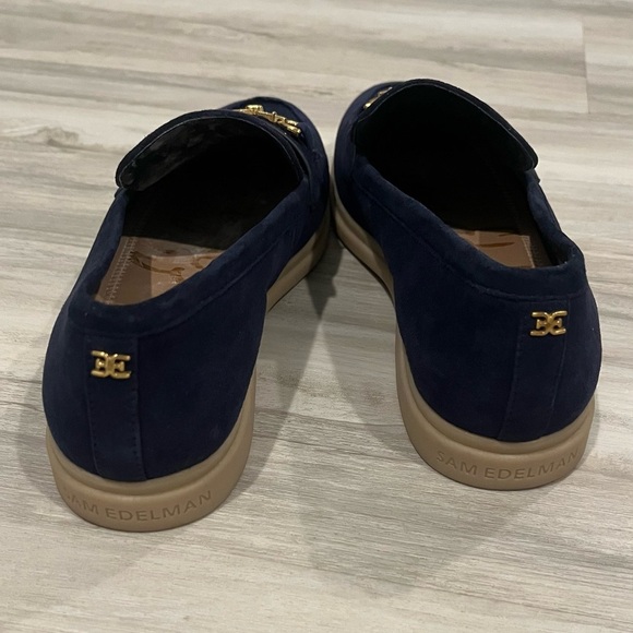 Sam Edelman Navy Blue Suede Women's Loafers Flats with Gold Accent S 6.5 - Picture 6 of 7